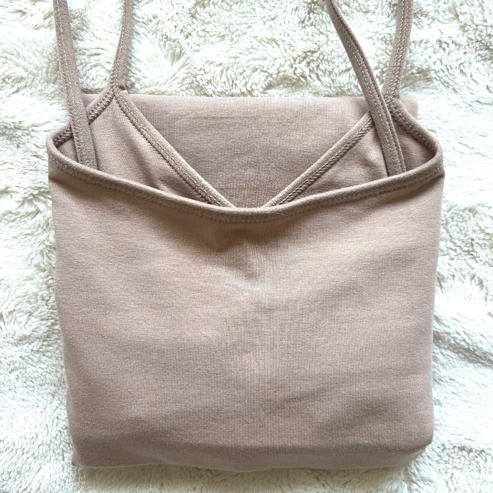 NEW NWT EXPRESS Cream Tank Top Shelf Bra Large
